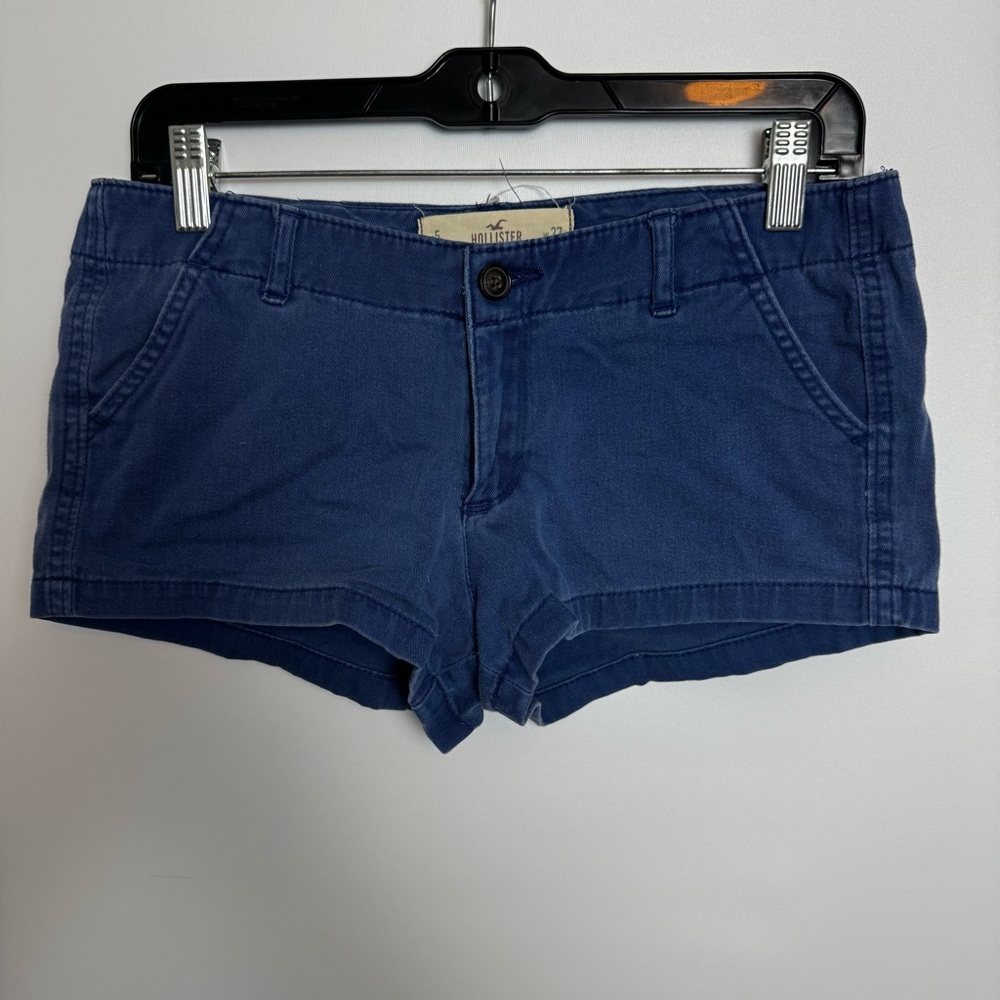 Hollister Dark Blue Women's Casual Cotton-Blend Shorts
